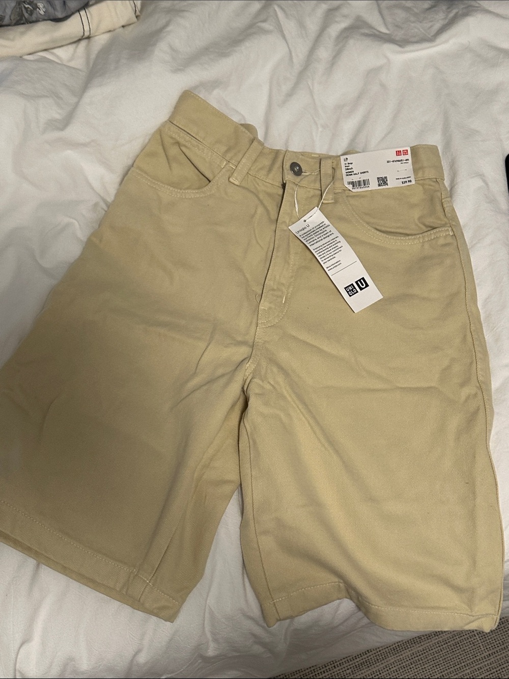 Uniqlo Khaki/yellow Flat-Front Chino Shorts